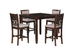 Gia 5 Pc 42" Square Counter Table & 4 Chairs-Cherry