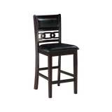 GIA 5PC 42" SQUARE COUNTER TABLE & 4 CHAIRS-EBONY