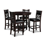 GIA ROUND COUNTER DINING 5 PC SET-EBONY