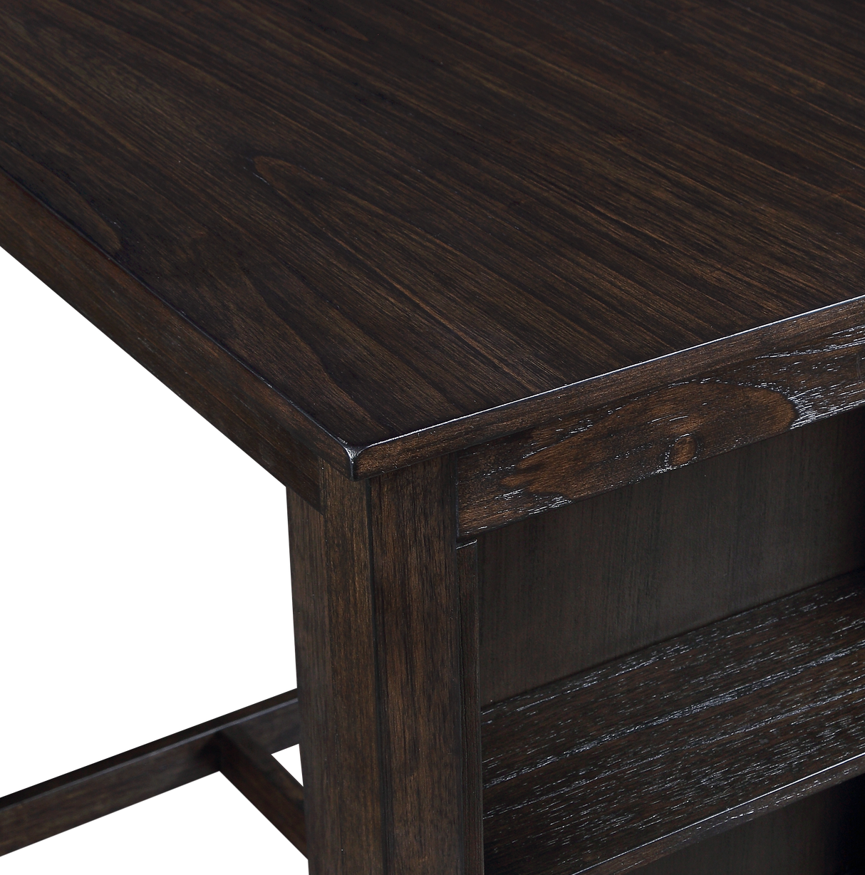 HESTON 36" STORAGE COUNTER TABLE SET W/2 CHAIRS-CHERRY