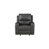 LINTON LEATHER GLIDER RECLINER-GRAY