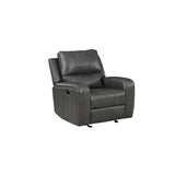 LINTON LEATHER GLIDER RECLINER-GRAY