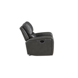 LINTON LEATHER GLIDER RECLINER-GRAY