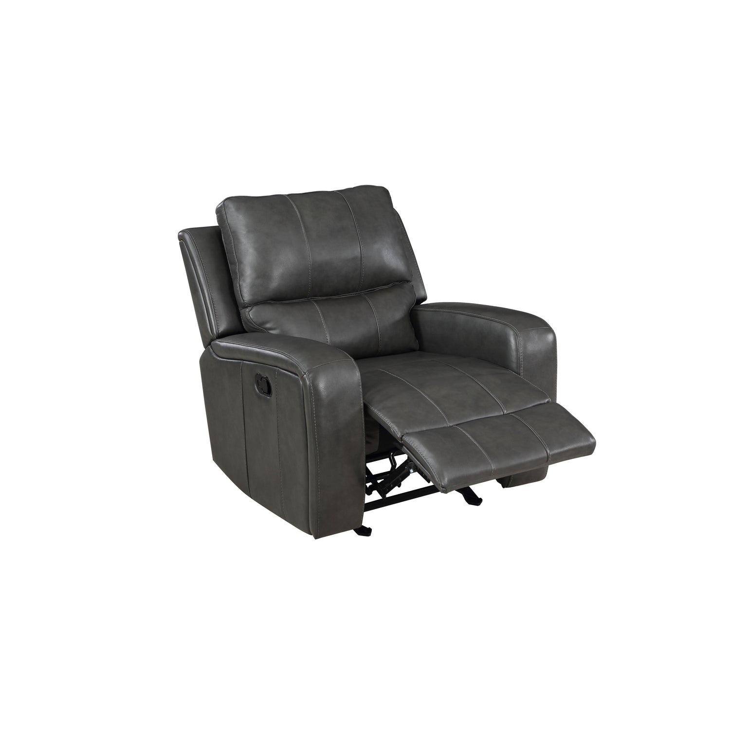 LINTON LEATHER GLIDER RECLINER-GRAY