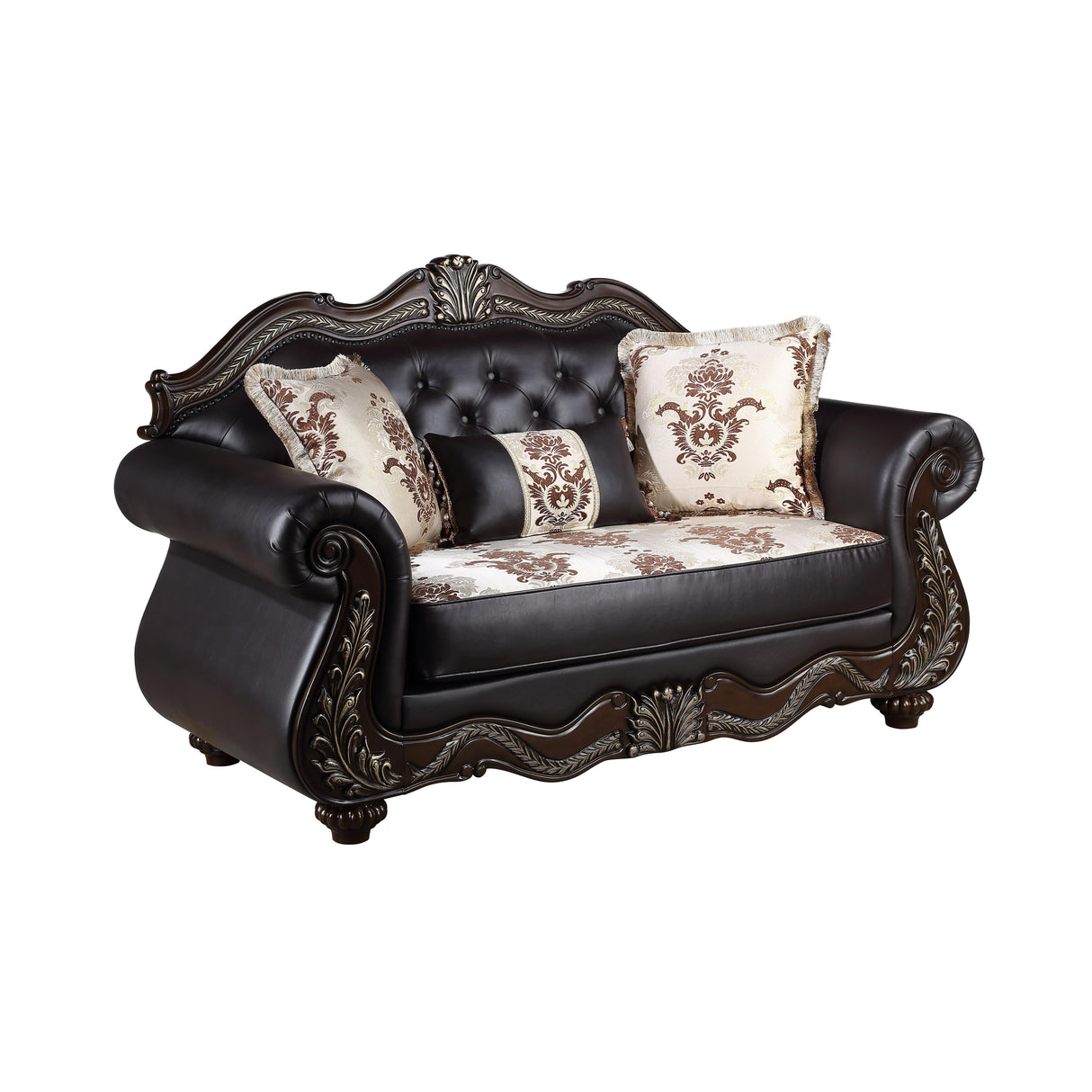 MAXIMUS LOVESEAT FRAME, CUSHION, ARMS, LEGS & 3 PILLOWS