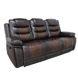 NIKKO SOFA W/DUAL RECLINER-BROWN