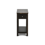 NOAH END TABLE WITH DRAWER-ESPRESSO W/FAUX MARBLE TOP