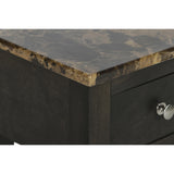 NOAH END TABLE WITH DRAWER-ESPRESSO W/FAUX MARBLE TOP