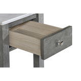 NOAH END TABLE WITH DRAWER-GRAY W/FAUX MARBLE TOP