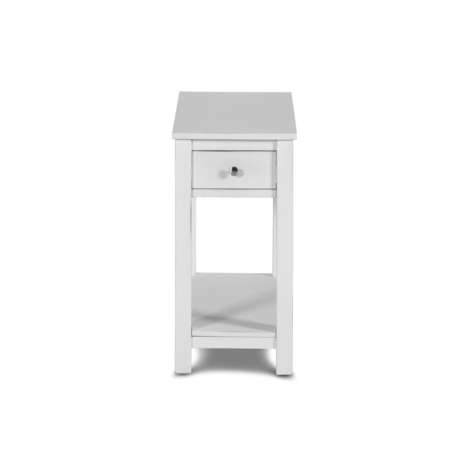 NOAH END TABLE WITH DRAWER-WHITE
