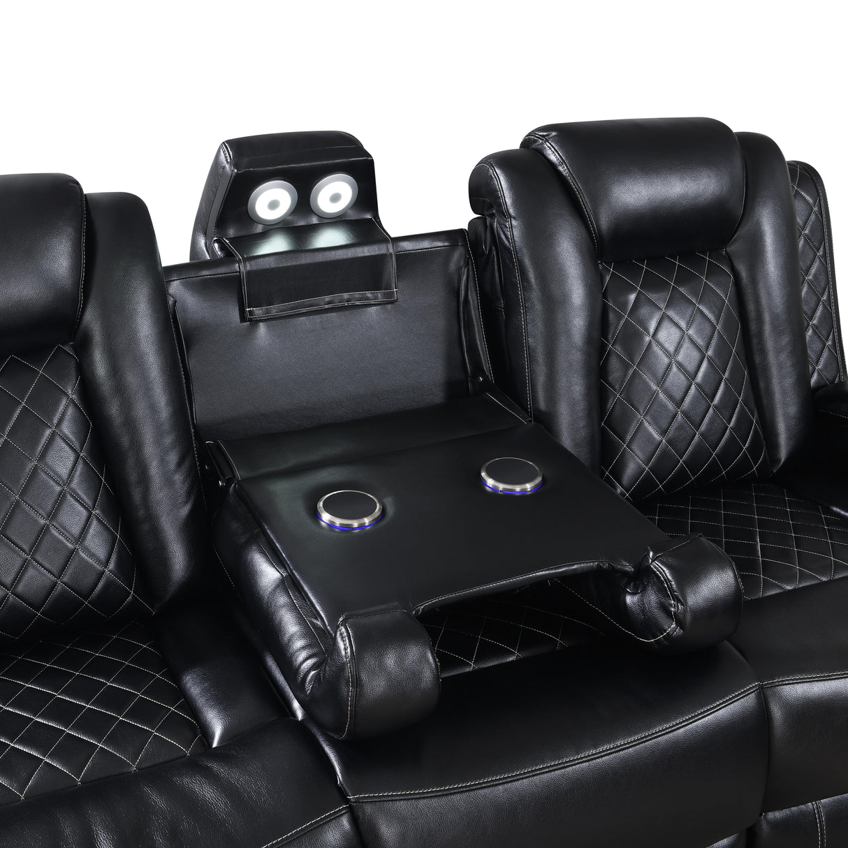 ORION SOFA W/ PWR FR & HR-BLACK