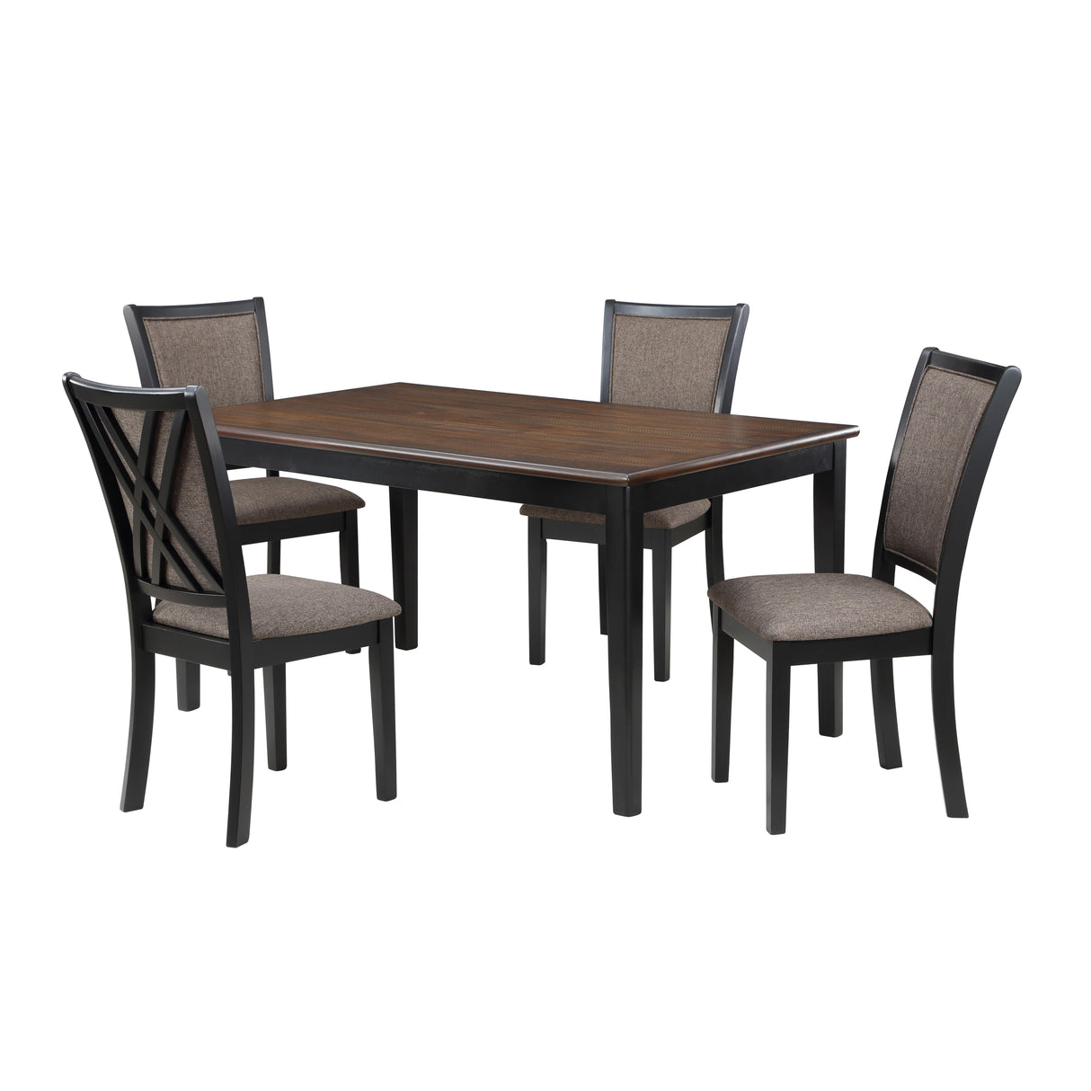 POTOMAC 42" ROUND COUNTER TABLE & 4 CHAIRS -BROWN/BLACK