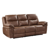 RYLAND SOFA W/DUAL RECLINER- BROWN