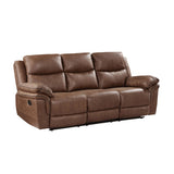 RYLAND SOFA W/DUAL RECLINER- BROWN