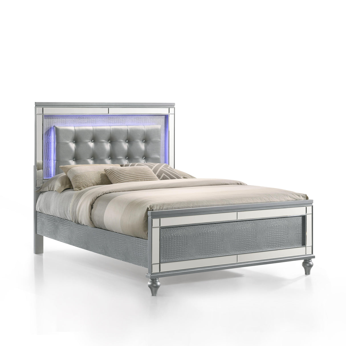 VALENTINO Eastern King-California King K FOOTBOARD & SLATS-SILVER