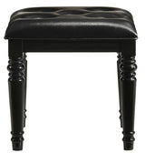 VALENTINO VANITY TABLE STOOL-BLACK