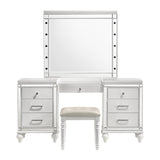 VALENTINO VANITY TABLE STOOL-WHITE