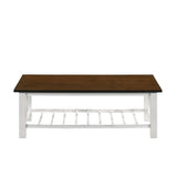 VESTA COFFEE TABLE-TWO TONE CREME/BROWN