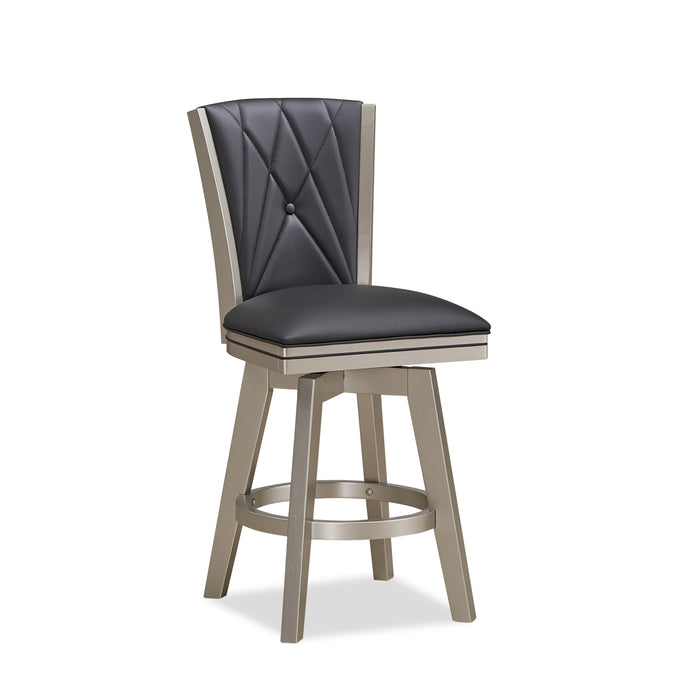 BERKELY 24" SWIVEL COUNTER STOOL-BLK/PLATINUM