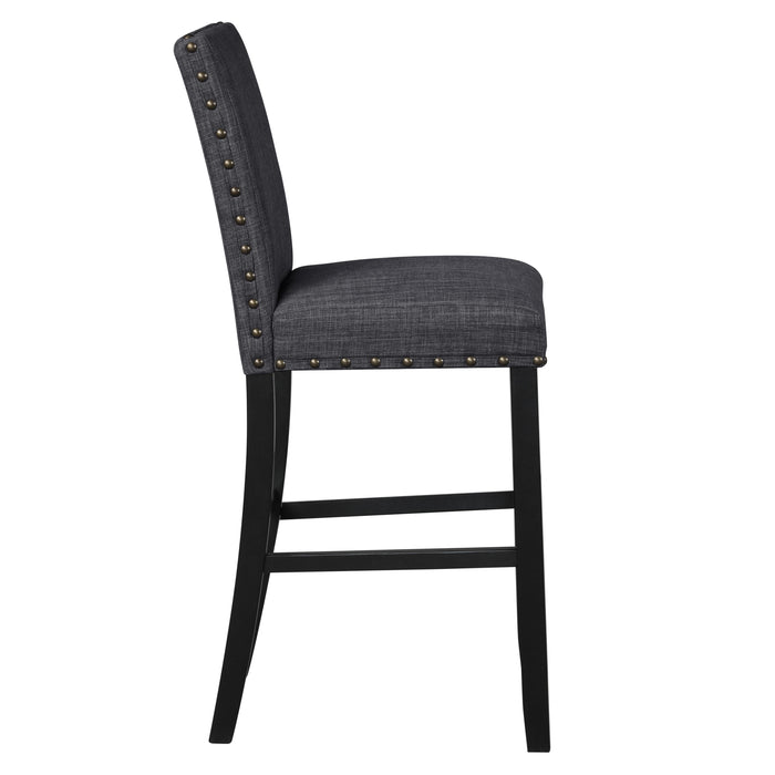 CRISPIN GRANITE GRAY BAR CHAIR- (2/Ctn)