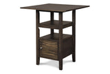 DERBY COUNTER TABLE & 4 STOOLS (SET) - CHOCOLATE