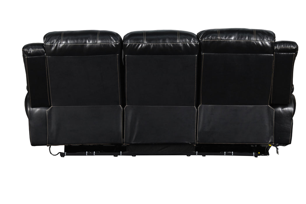 FLYNN SOFA W/LIGHTED BASE & PWR FR-BLACK