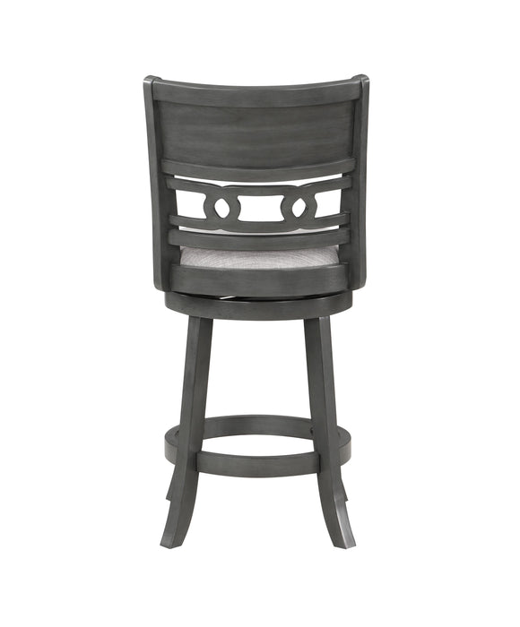 GIA 29" SWIVEL BARSTOOL-GRAY W/GRAY FABRIC SEAT