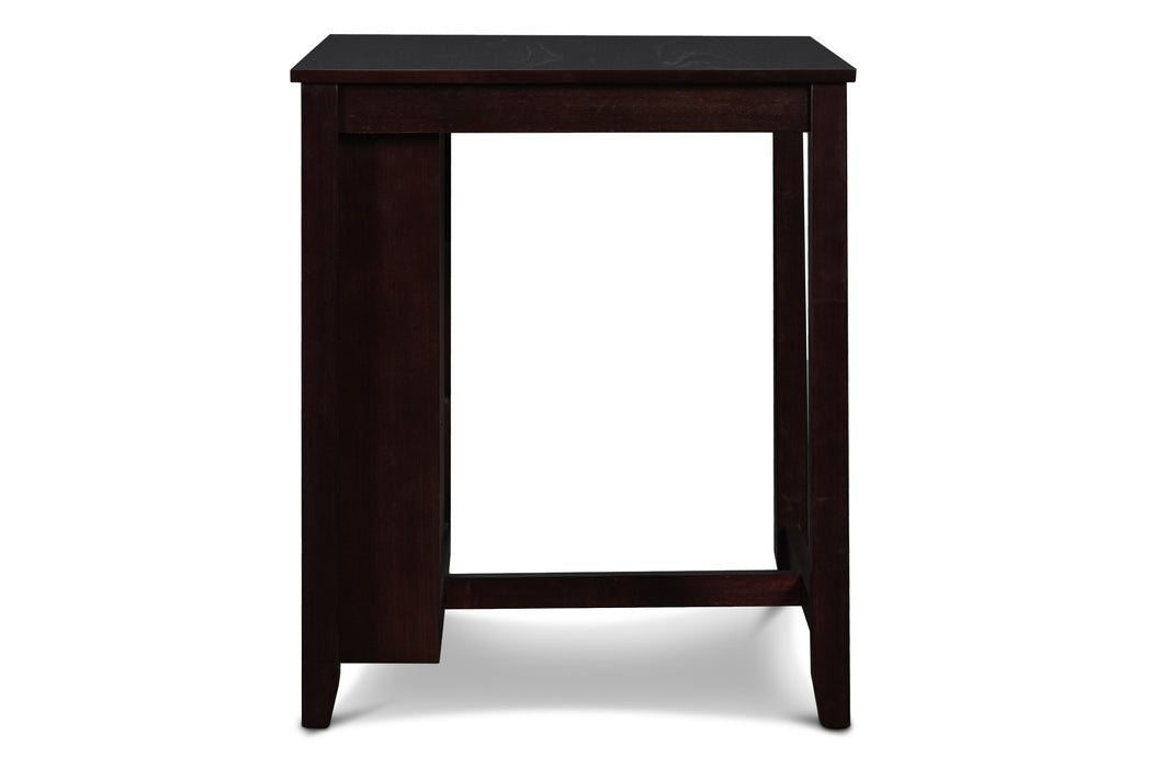 GIA 30" COUNTER TABLE W/2 CHAIRS & STG SHELF-EBONY