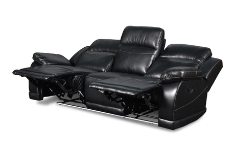 VEGA DUAL RECLINER SOFA - PREMIER BLACK - galleria furniture outlet