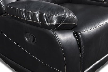 VEGA DUAL RECLINER SOFA - PREMIER BLACK - galleria furniture outlet