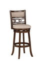 Gia 29" Swivel Barstool-Cherry W/Brown Fabric Seat