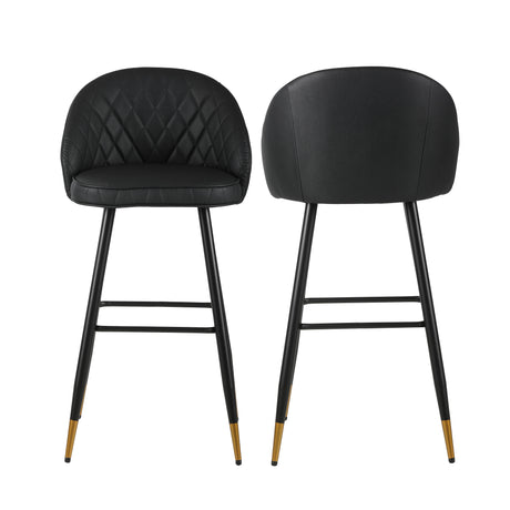 Oliver Black Vegan Leather Bar Chair (2 Per Carton)