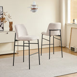 Erik Bar Chair W/ Black Metal Frame- Beige (2 Per Carton)