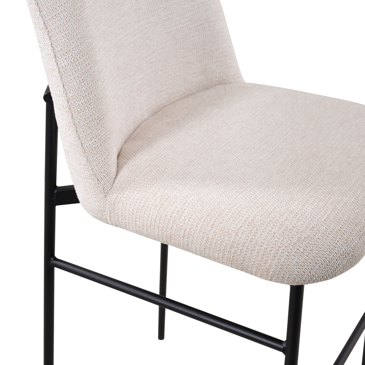Erik Bar Chair W/ Black Metal Frame- Beige (2 Per Carton)