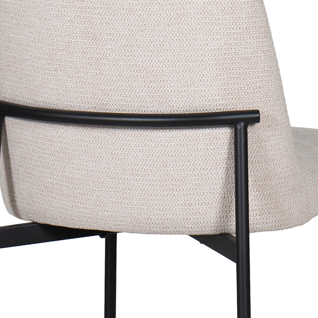 Erik Bar Chair W/ Black Metal Frame- Beige (2 Per Carton)