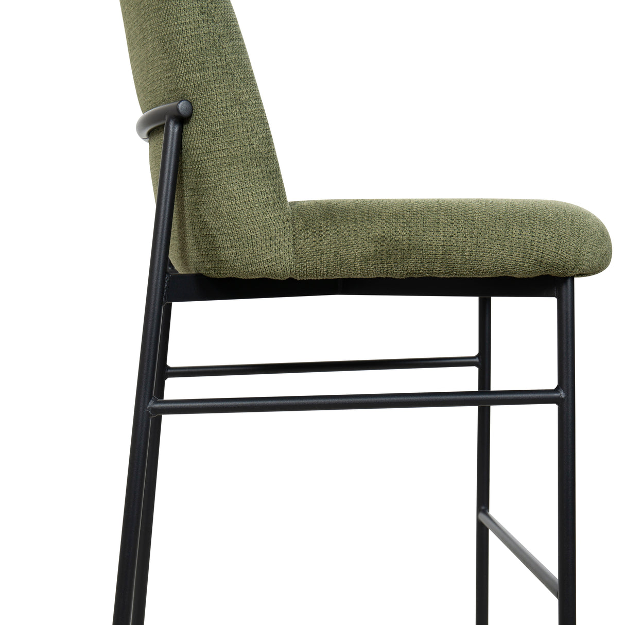 Erik Bar Chair W/ Black Metal Frame- Green (2 Per Carton)