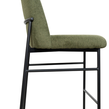 Erik Bar Chair W/ Black Metal Frame- Green (2 Per Carton)