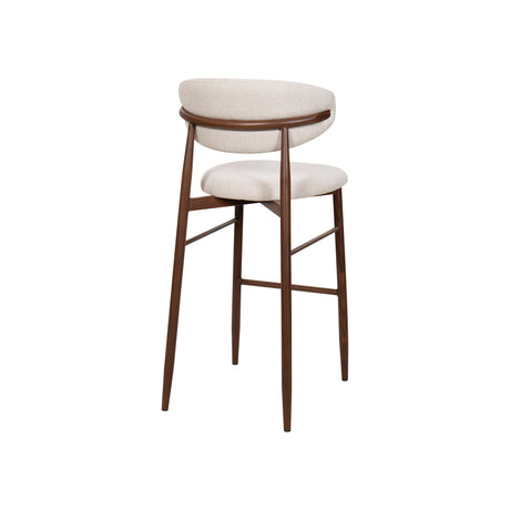 Royce Bar Chair W/Walnut Metal Frame- Beige (2 Per Carton)