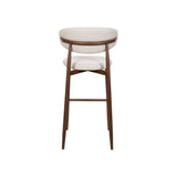Royce Bar Chair W/Walnut Metal Frame- Beige (2 Per Carton)