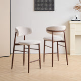 Royce Counter Chair W/Walnut Metal Frame-Beige (2 Per Carton)