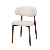 Royce Side Chair W/ Walnut Metal Frame -Beige (2 Per Carton)