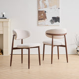 Royce Side Chair W/ Walnut Metal Frame -Beige (2 Per Carton)