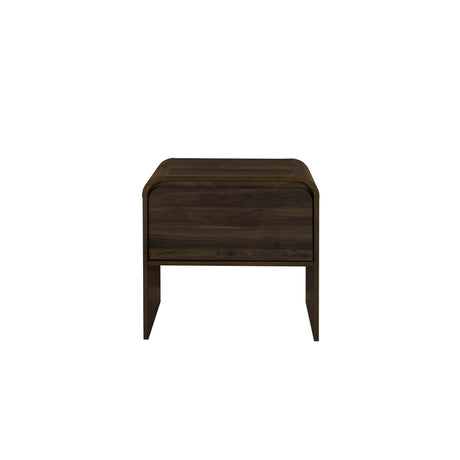 Mara One Drawer End Table / Bedside Table-Walnut