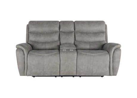 Kamari Console Loveseat W/ Dual Recliners-Gray