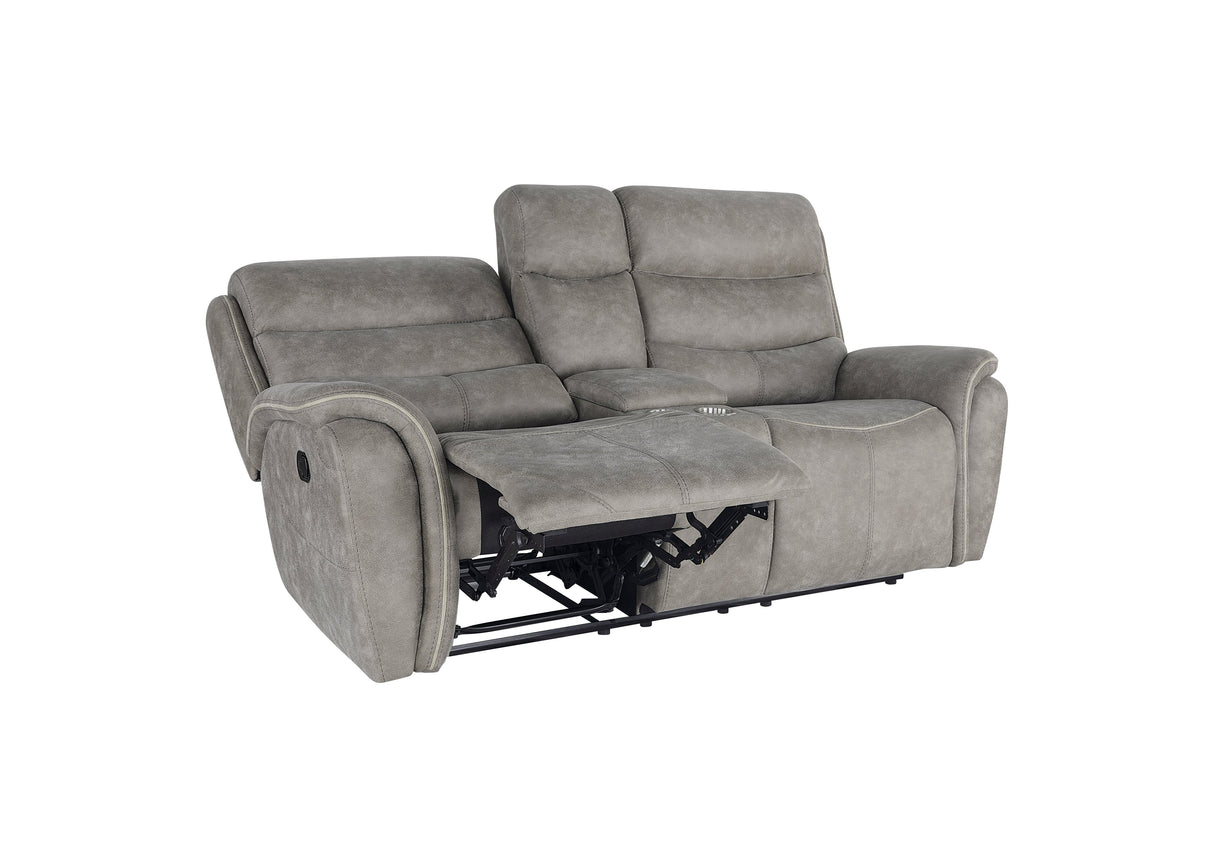 Kamari Console Loveseat W/ Dual Recliners-Gray