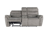 Kamari Console Loveseat W/ Dual Recliners-Gray