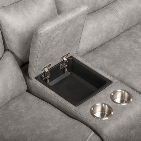 Kamari Laf Console Loveseat W/Dual Recliner-Gray