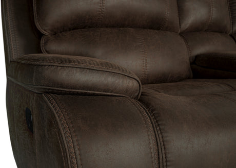 Brookings Console Loveseat W/ Dual Recliners-Brown