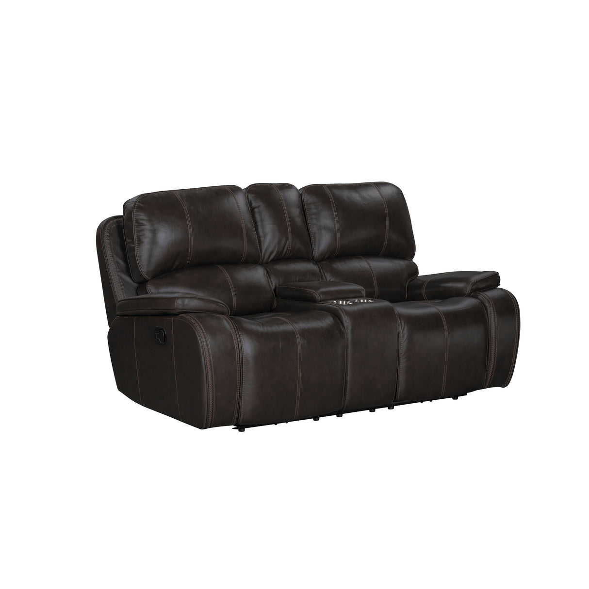 Brookings Console Loveseat W/ Dual Recliners-Charcoal