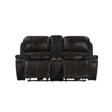 Brookings Console Loveseat W/ Dual Recliners-Charcoal